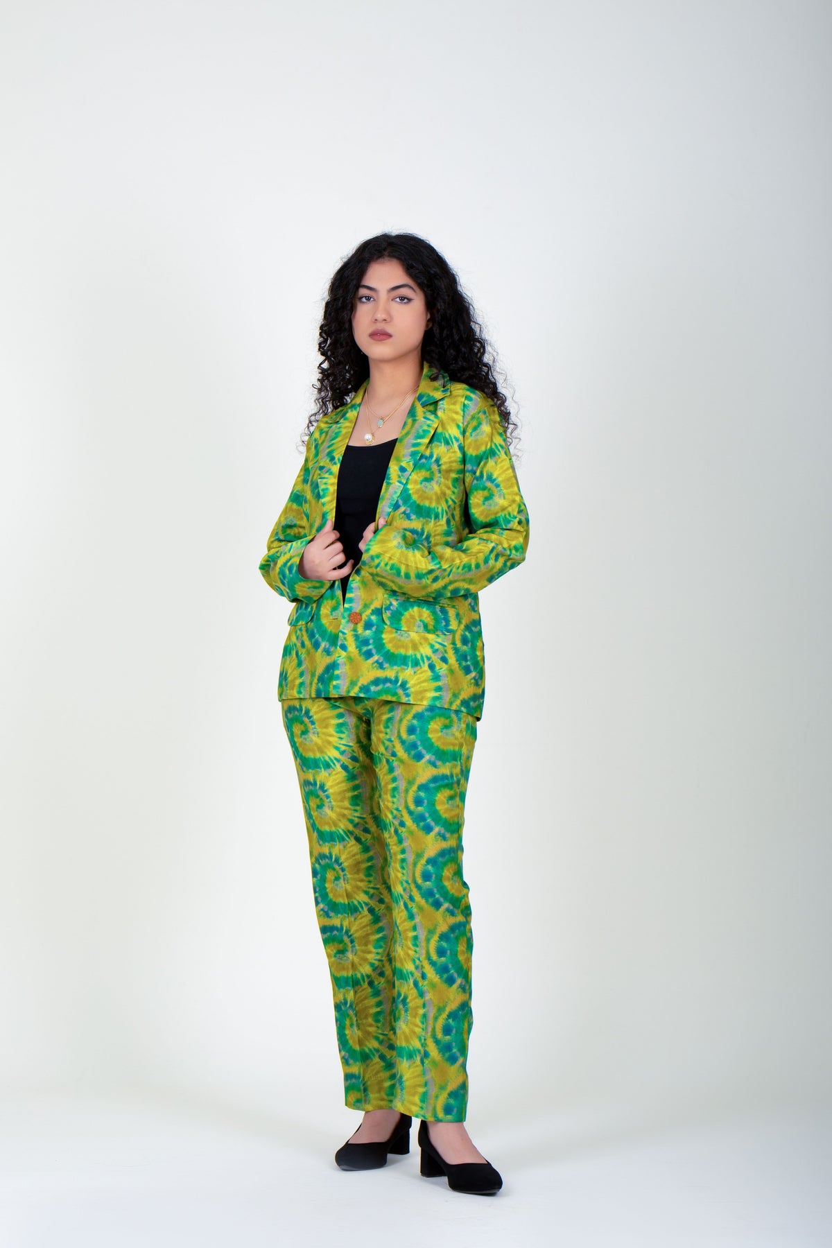 Green Tie and Dye Formal Coord Set (Jacket and Trousers)