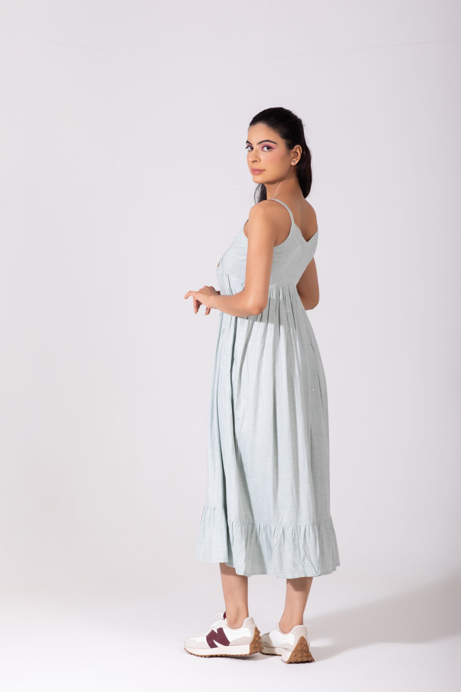 Light Grey Cotton Strappy Dress