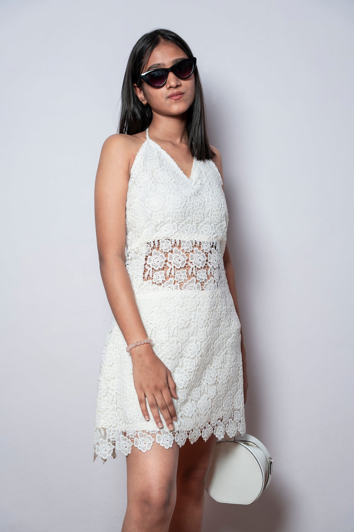 Off-White Crochet Backless Tunic