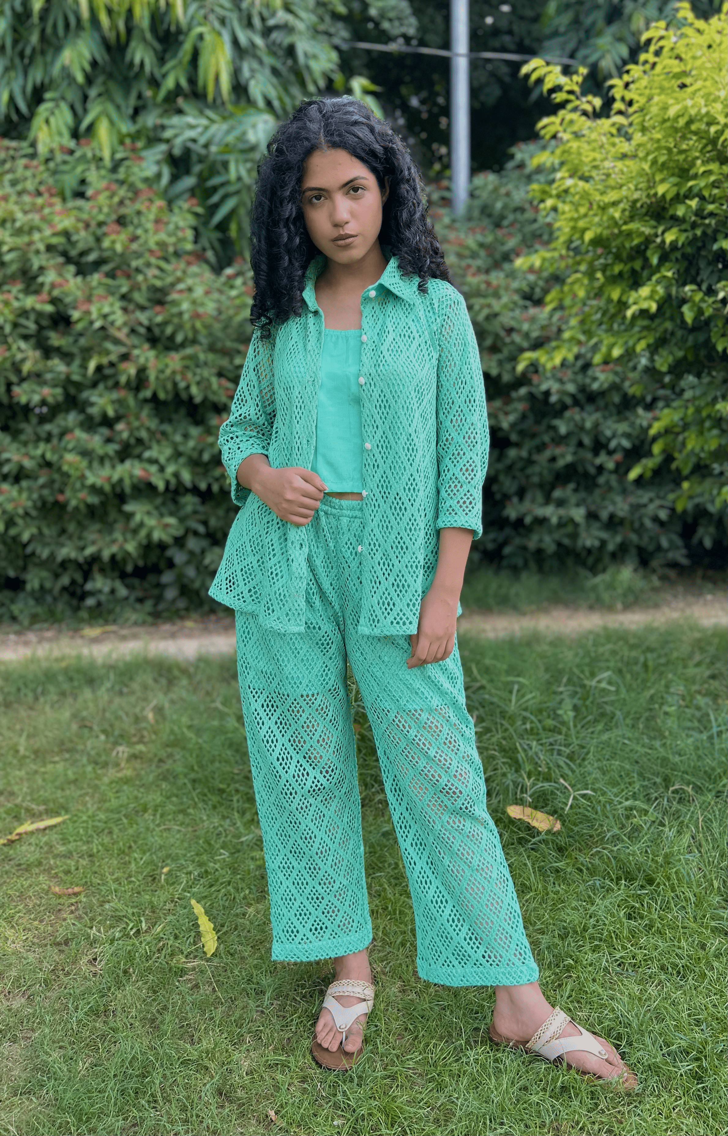 Green Crochet Coord Set